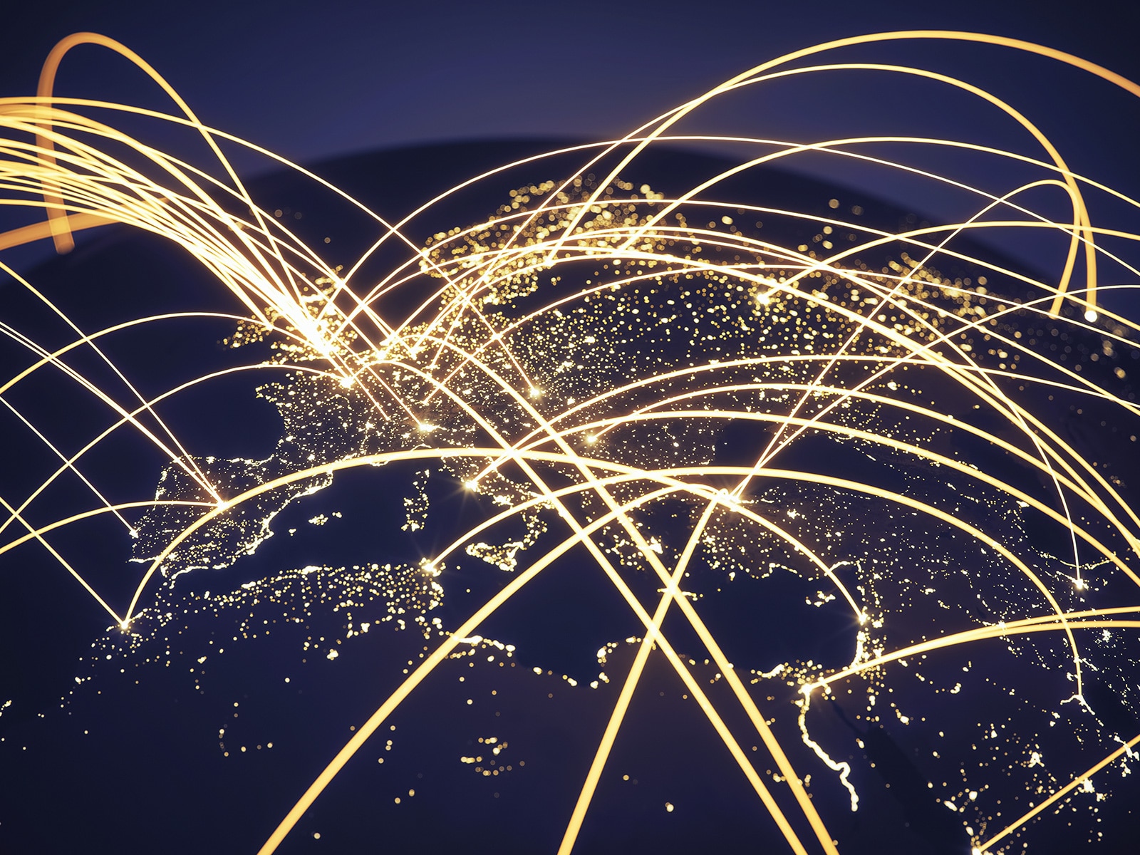 Abstract network vector concept with world globe - new database - human givens foundation