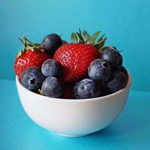 A bowl of summer fruits