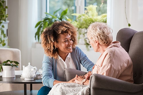 Senior Woman with her carer