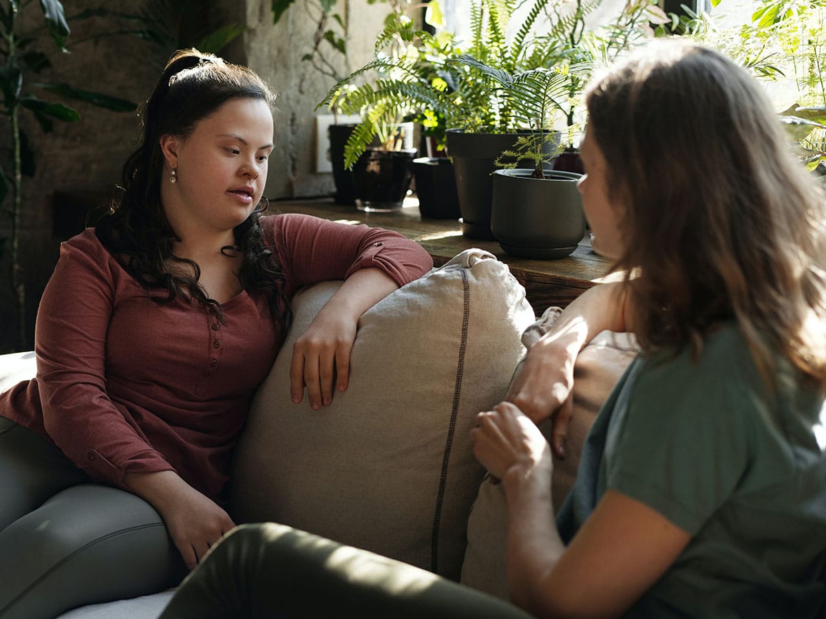 Two women in conversation