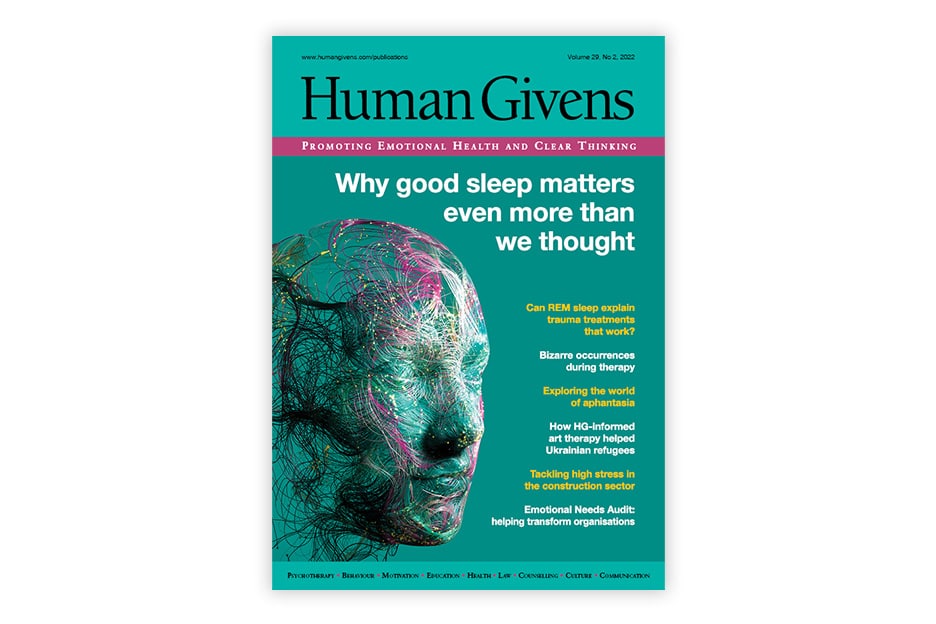Image of the Human Givens Journal Volume 29 no2 on a white background
