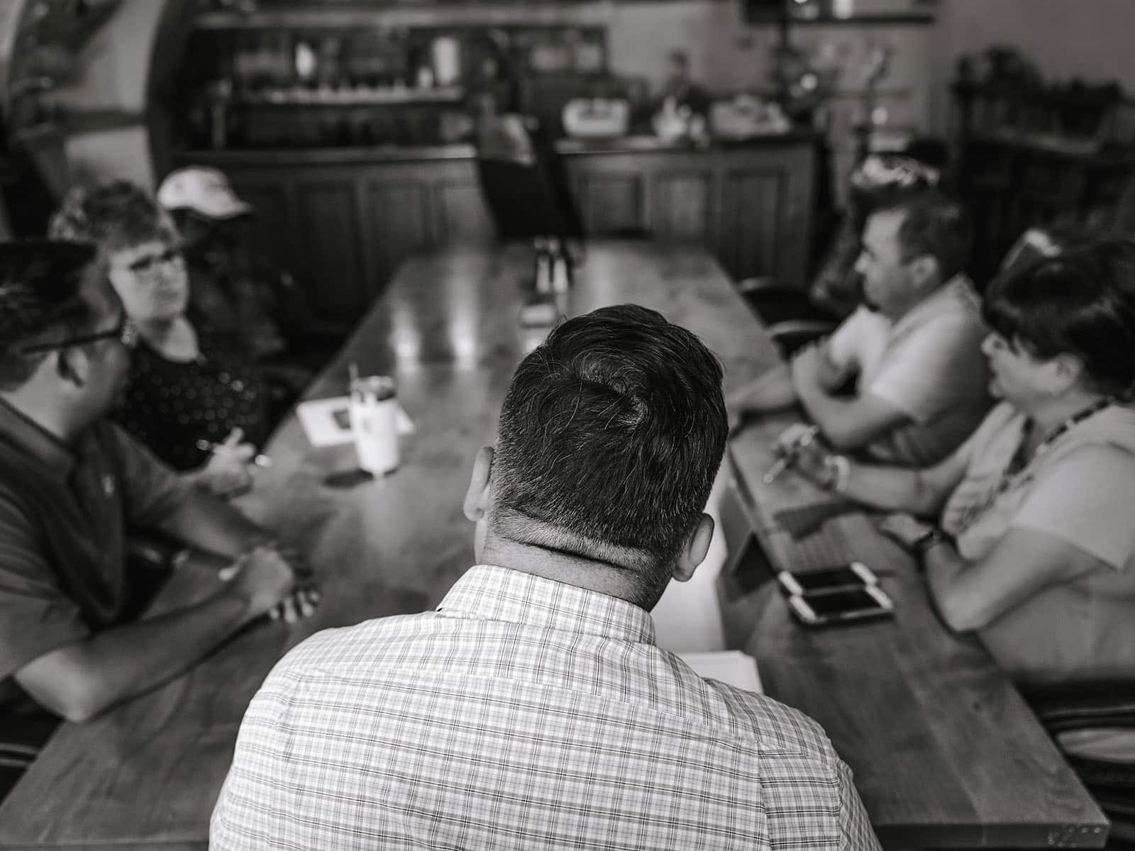 Group of people deliberating