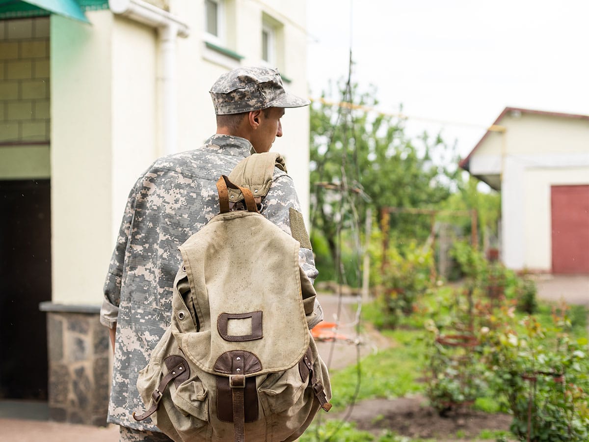 Soldier walking away