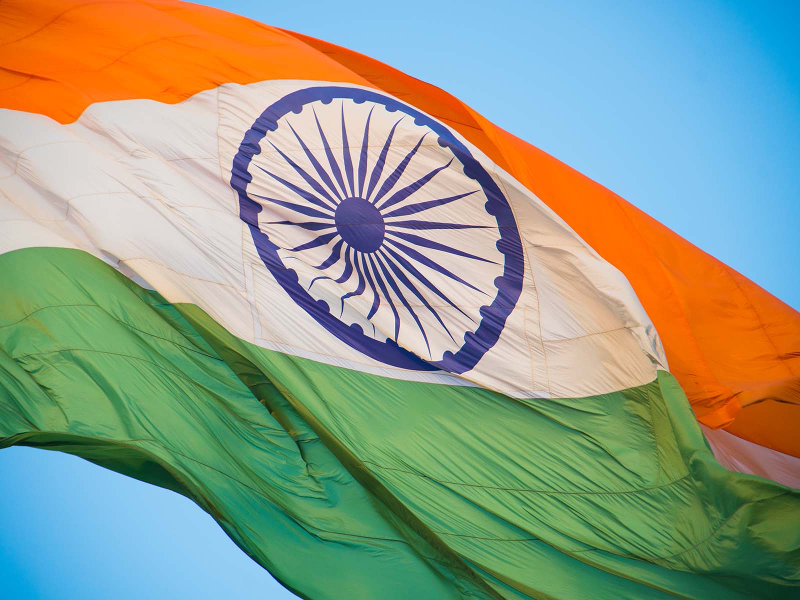 Close up photo of the Indian flag